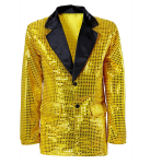 GOLD SEQUIN JACKET WITH SATIN COLLAR