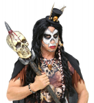 VOODOO PRIEST (mini top hat, beaded skulls necklace, beaded skulls bracelet)