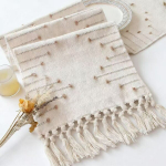 Boho stalas apvalkalas su borodeliais, 12x90 colių, miegamajai, 1 vnt