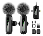 Belaidis lavalier mikrofonas iPhone, Android, PC ir kameroms, 4 in 1