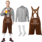 Tradicinis Vyri&scaron;kas Oktoberfest Komplektas M Juodai Balta, M