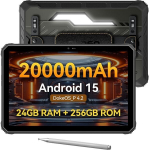 Plan&scaron;etinis kompiuteris Oscal Spider 10 11" FHD+ 60Hz 24GB+256GB(SD 2TB) 20000mAh(33W) 16MP+20MP Android 15 - Juoda