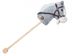 Pliu&scaron;inė žirgo galva ant lazdos Hobby Horse su garsais, pilkas