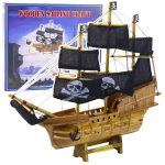 Kolekcinis dekoratyvinis piratų laivo modelis, 33x29 cm, juodas