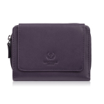 Violetinės spalvos moteri&scaron;ka odinė piniginė, didelė, horizontalios orientacijos, su RFID Paolo Peruzzi SL-07-VI