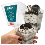 Vienkartinių puodelių rinkinys 50 vnt. plastikinių indelių desertinių puodelių