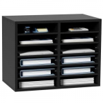 Ra&scaron;omojo Stalo Dokumentų Organizatorius &ndash; 520x305x410 mm, su 12 Reguliuojamų Skyrių, Juodas