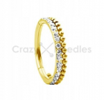 Auksinis titano Clicker žiedelis su cirkoniu 1.2/8mm