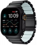 Nomad Stratos dirželis, juodo titano, &scaron;vytinti ledinė mėlyna, FKM, Apple Watch 45/46/49 mm