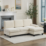 Mink&scaron;ta kampinė sofa-lova 194x118x81 cm, smėlio 1 vnt.