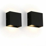 LED sieninė lempa, 2 vnt., 12W, 3000K, juoda