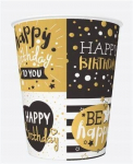 Popieriniai puodeliai "happy Birthday", 250 ml, 8 vnt.