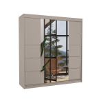 Spinta ADRK Furniture DALMATIA 200 stumdomos durys, veidrodis, masyvi mediena
