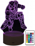 3d Led Lampa Iron Man, 16 Spalvų, Avengers, Marvel