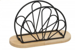 Kitchen&Go metalinis servetėlių laikiklis, 15x7,5x9,5 cm, juodas/rudas