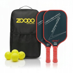 Zoodo P3 T700 anglies pluo&scaron;to raudonos spalvos piklbolo raketės rinkinys 4 kamuoliukai USAPA