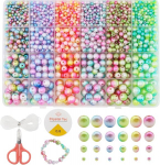 Perliniai Karoliukai Papuo&scaron;alams Ir Apyrankėms, 4-10 Mm, Žali, 1890 Vnt.