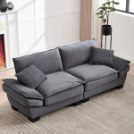 Moderni dvivietė sofa, futonas, tamsiai pilka, svetainė/miegamasis/biuras