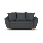 Dviejų vietų sofa-lova ALI pilka modernus dizainas miego funkcija patalynės dėžė
