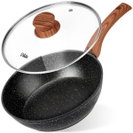 Keptuvė granitinė su stikliniu dangčiu GRANITICA WOOD 24 cm 22 l ruda Orion