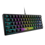 Laidinė RGB klaviatūra K61, 60 %, 62 klavi&scaron;ai, ergonominė, juoda