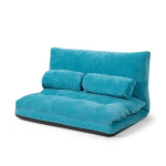 Sulankstomas grindų sofa-lova su 2 juosmens pagalvėmis, mėlyna, Sulankstomas grindų sofa-lova su 2 juosmens pagalvėmis, mėlyna