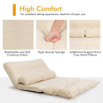 Sulankstomas grindų sofa-lova su 2 juosmens pagalvėmis, smėlio, Sulankstomas grindų sofa-lova su 2 juosmens pagalvėmis, smėlio