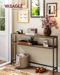 Konsolinis stalas 20x120x80 cm Rudas ir Juodas MDF plok&scaron;tė ir Plienas