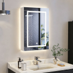 Veidrodinė spintelėsu veidrodžiu ir LED ap&scaron;vietimu, 50 x 70 cm