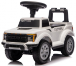 Vaiki&scaron;kas važiuoklis-stumdukas automobiliukas vienerių metų vaikams, su daiktadėže, LED Ford Raptor, baltas, Sun Baby