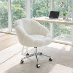 Fotelis su ratukais Papatya Metal, baltas
