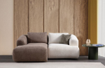 Kampinė sofa Sofia, ruda/balta