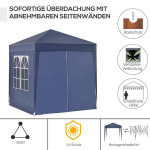 Sodo paviljono prekybinė palapinė 2x2 m, su 4 nuimamomis sienelėmis, mėlyna