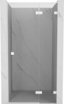 Mexen Lunar L de&scaron;inės pusės du&scaron;o durys, atveriamos, 110 cm, skaidrios, baltos - 834L-110-000-20-00-P