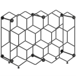 Vyno stovas 43x15,5x31 cm Juodas metalas