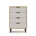 Komoda Mebelbos Borg Duo 4s, 70x38,9x102,4 cm, smėlio spalvos/ruda