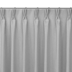 Curtain CARMENA color gray style classic flex 7.5 cm with double pleat braid 140x270 HOMEDE