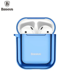 Dėkliukas Baseus Metallic Shining Ultra-thin Silicone Protector Case with Hook for Airpods, Blue
