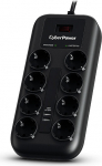 Apsaugos nuo vir&scaron;įtampių blokas - CYBERPOWER - P0820SUF0-DE - 8 Schuko lizdai - 2 USB prievadai - Juoda