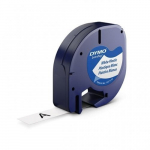 dymo originalios juostos kasetė, dymo, 91221, s0721660, juodas spausdinimo/baltas pagrindas, 4 m, 12 mm, plastikinė juosta letratag