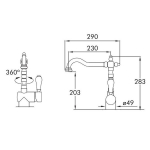 Virtuvės mai&scaron;ytuvas Blue Water Sycylia, aukso spalvos