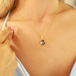 Sidabrinis kaklo papuo&scaron;alas moterims Diamond Sky "Crystal Drop (Black Diamond)" su Preciosa kristalais