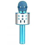 Karaokė mikrofonas - kolonėlė su balso keitimo efektais, mėlyna, WS-858