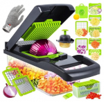 Daugiafunkcinė daržovių pjaustyklė, 11 dalių + pir&scaron;tinė pjaustymui