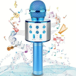 Bluetooth karaoke mikrofonas, mėlynas