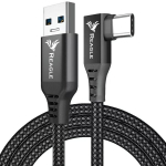 Reagle USB-A į USB-C kabelis 5 m Oculus Quest Quest 2 10 Gbps 3 A kampinis juodas