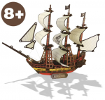 3D dėlionė medinis piratų laivas Juodasis perlas Livman BZQ-058, 126 vnt.