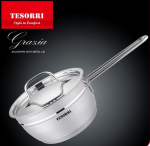 Tesorri​ puodas padažui su metaliniu dangteliu Grazia, 16x7 cm, 1,3L