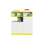 Kampinė spinta MOBI MO1, baltas/geltona