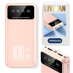 Atsarginis maitinimo &scaron;altinis ("Power Bank") LIVMAN K70 - greito įkrovimo i&scaron;orinė baterija su dviem i&scaron;ėjimais, 10000mAh, 100W
